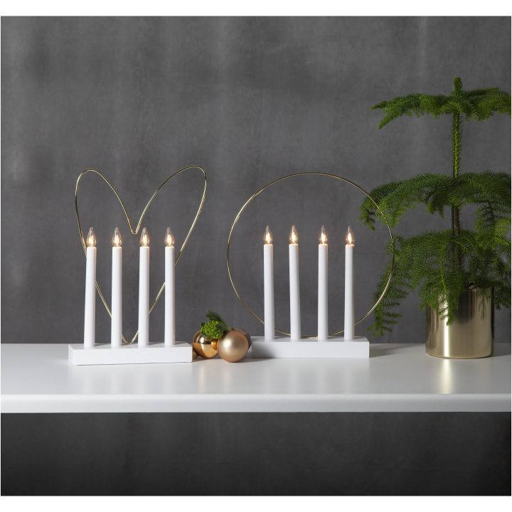 Ljusstake Glossy Vit Star Trading – bild 5