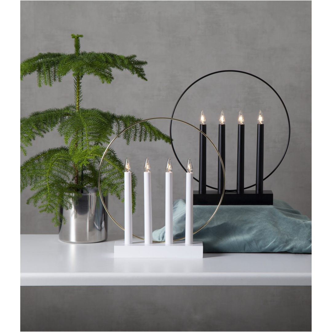 Ljusstake Glossy Vit Star Trading – bild 3