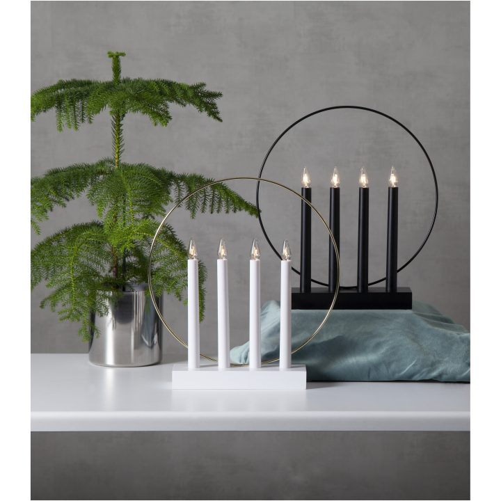 Ljusstake Glossy Vit Star Trading – bild 3