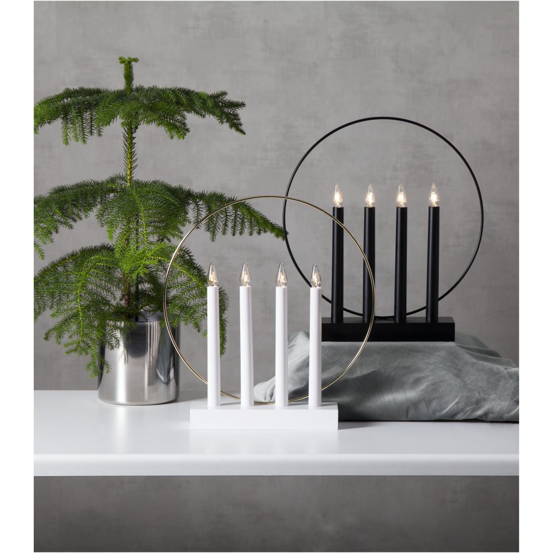 Ljusstake Glossy Vit Star Trading – bild 2