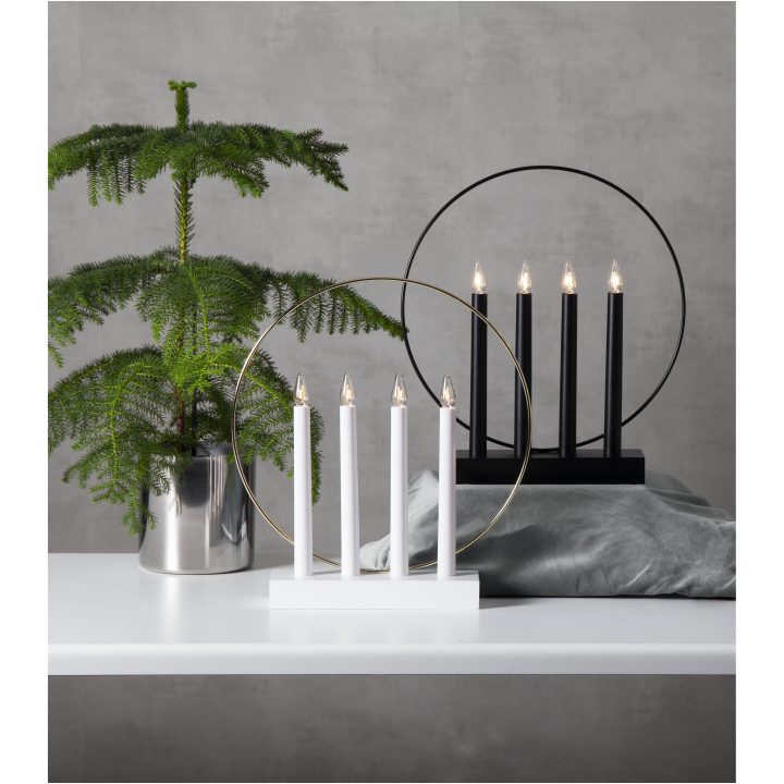 Ljusstake Glossy Vit Star Trading – bild 2