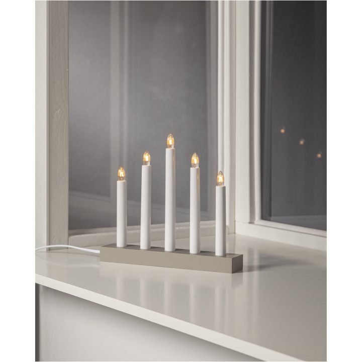 Ljusstake Inez Beige Star Trading – bild 3