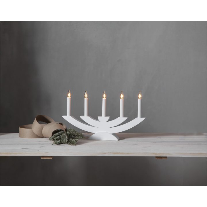 Ljusstake Navida Vit Star Trading – bild 4