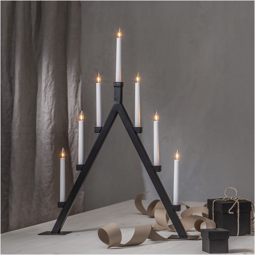 Ljusstake Oliver Svart Star Trading 7 ljus – bild 9