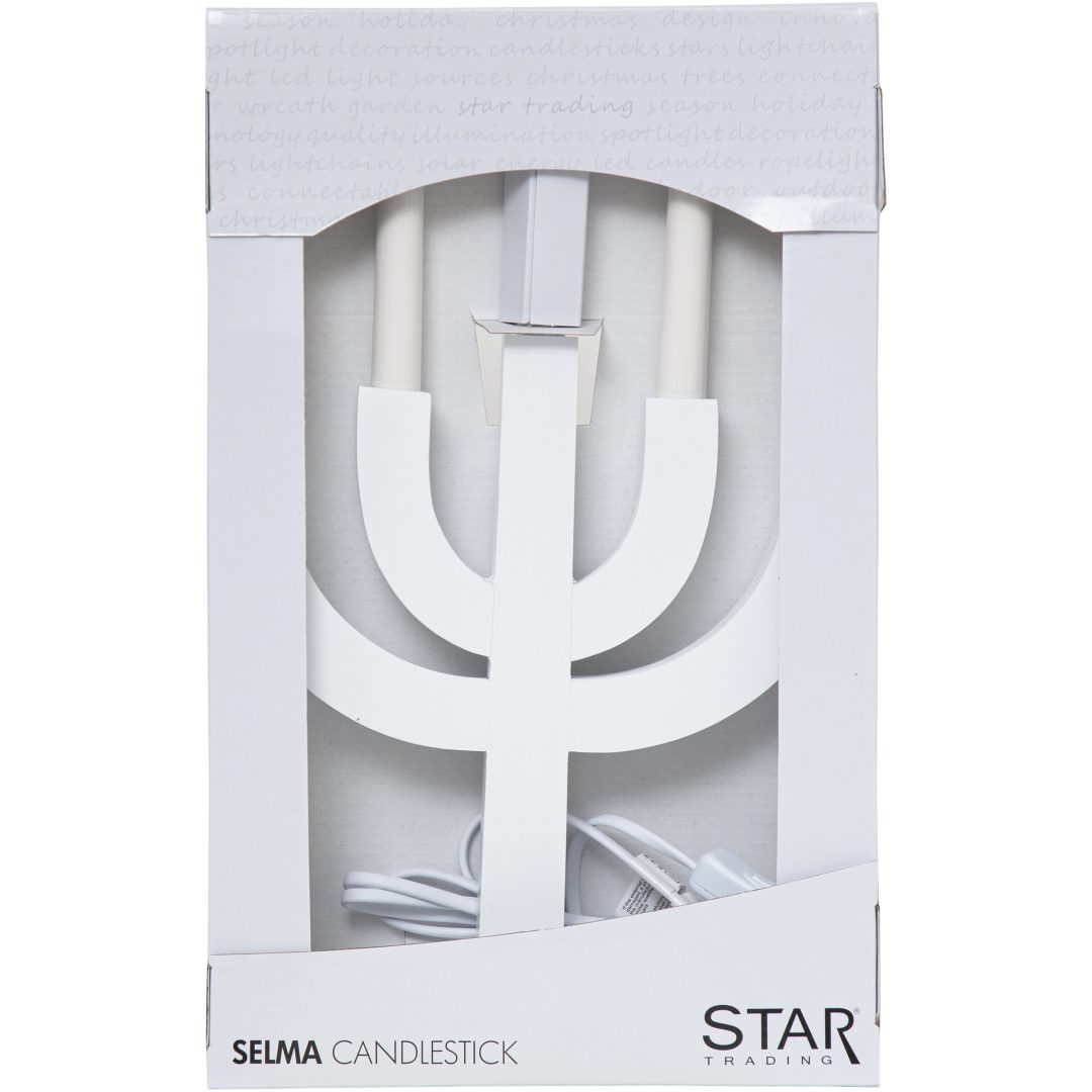 Ljusstake Selma Vit Star Trading – bild 2
