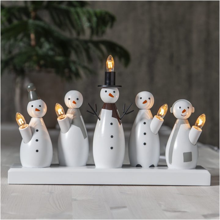 Ljusstake Snowman Vit Star Trading – bild 5