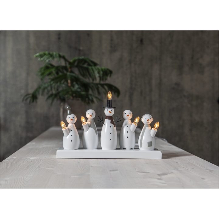 Ljusstake Snowman Vit Star Trading – bild 5
