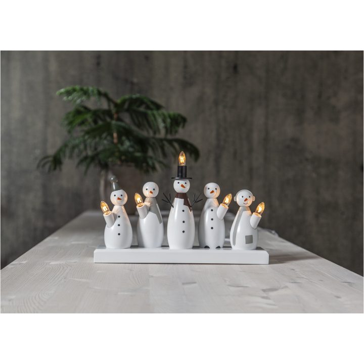 Ljusstake Snowman Vit Star Trading – bild 4