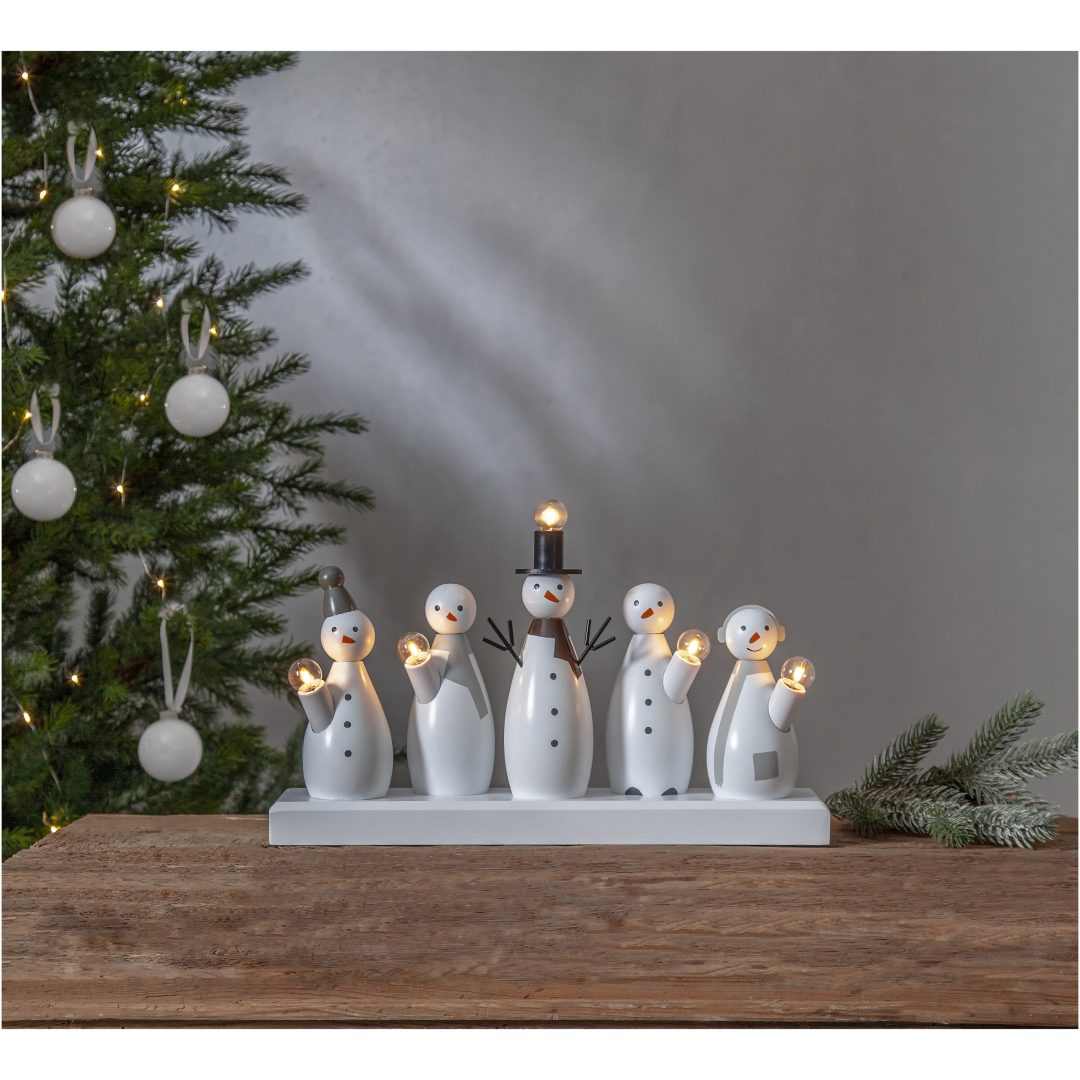 Ljusstake Snowman Vit Star Trading – bild 3
