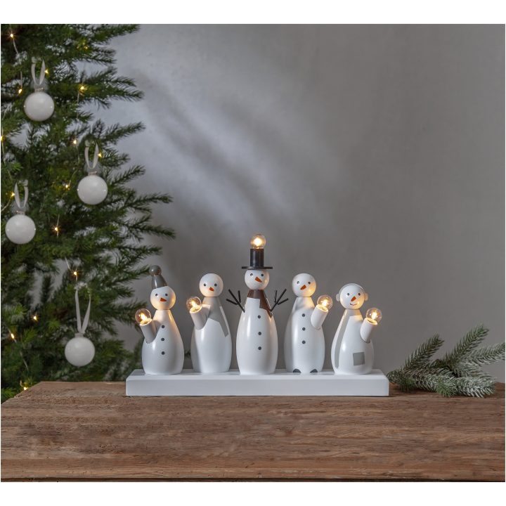 Ljusstake Snowman Vit Star Trading – bild 3