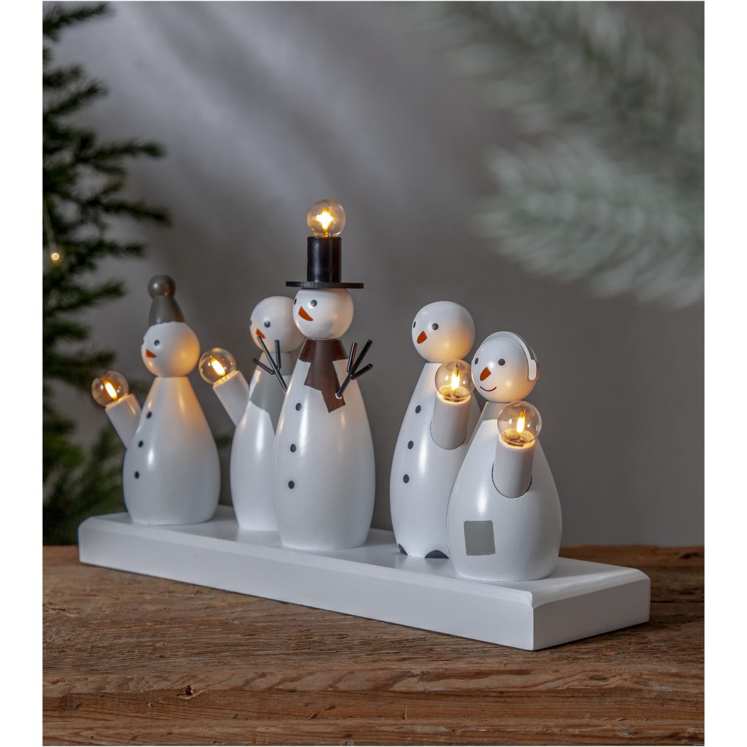 Ljusstake Snowman Vit Star Trading – bild 2