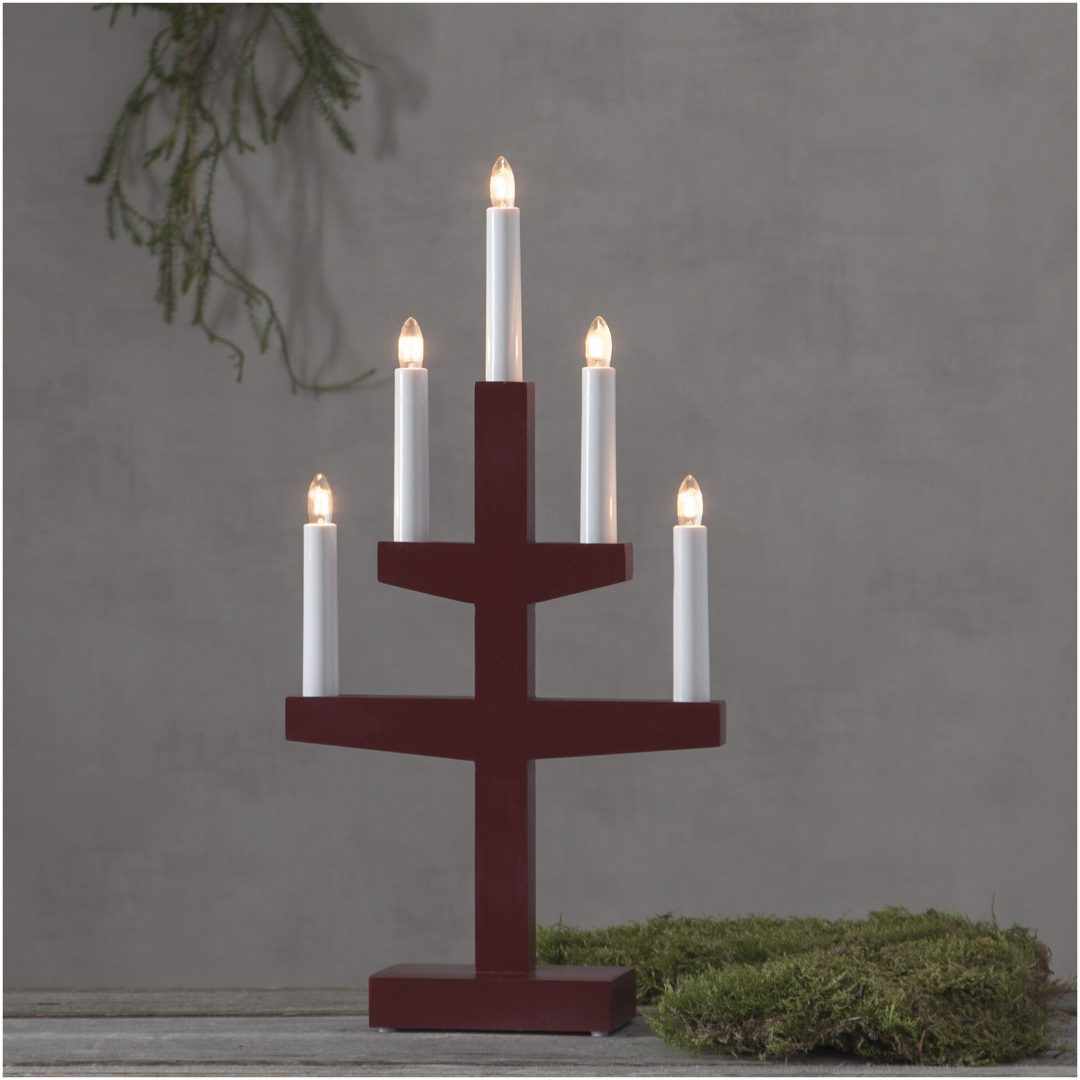 Ljusstake Trapp Röd Star Trading Träd / 46 cm – bild 12
