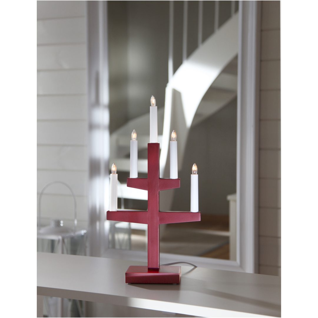 Ljusstake Trapp Röd Star Trading Träd / 46 cm – bild 6