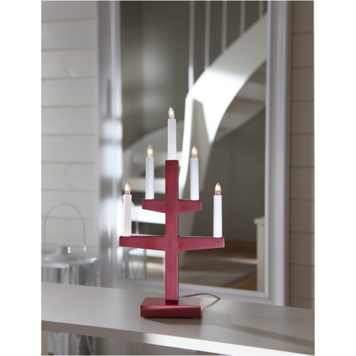 Ljusstake Trapp Röd Star Trading Träd / 46 cm – bild 6
