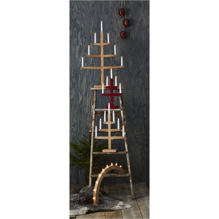 Ljusstake Trapp Röd Star Trading Träd / 46 cm – bild 4