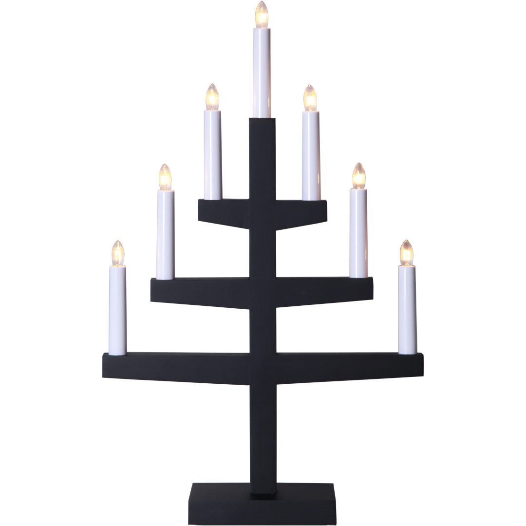 Ljusstake Trapp Svart Star Trading 7 ljus – bild 5