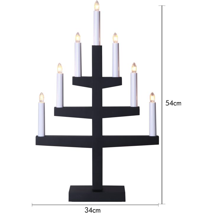Ljusstake Trapp Svart Star Trading 7 ljus – bild 4