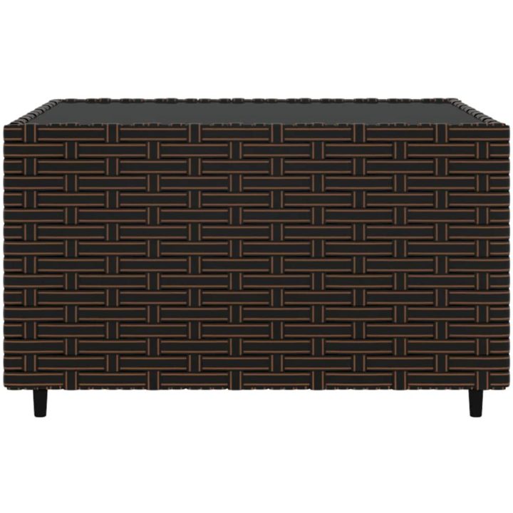 Loungebord fyrkantigt brun 50x50x30 cm konstrotting vidaXL – bild 4