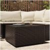 Loungebord fyrkantigt brun 50x50x30 cm konstrotting vidaXL – miniatyr 1
