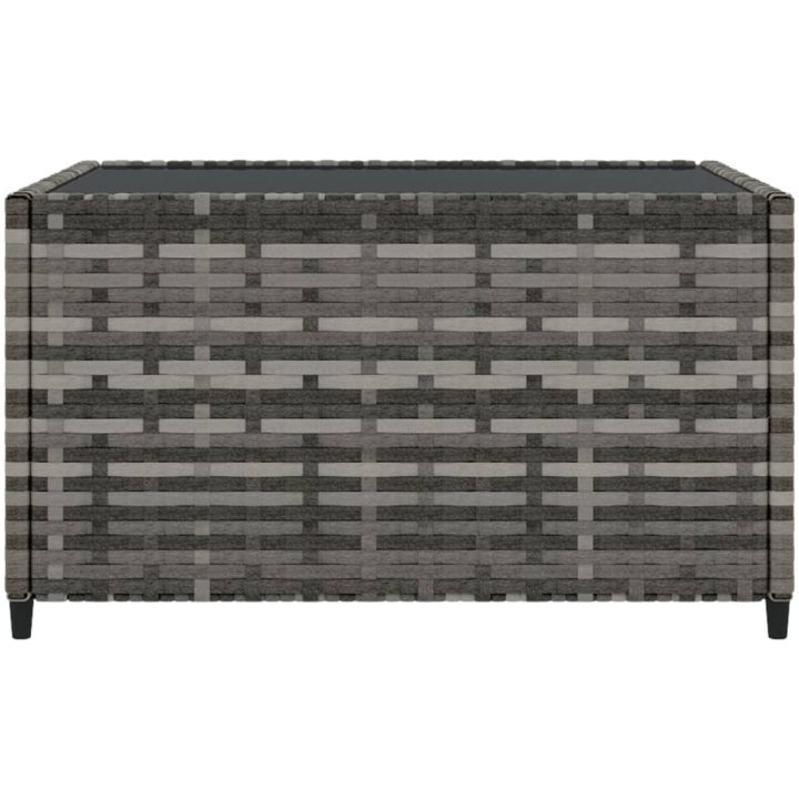 Loungebord fyrkantigt grå 50x50x30 cm konstrotting vidaXL – bild 3