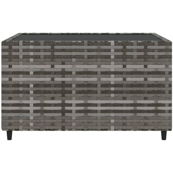 Loungebord fyrkantigt grå 50x50x30 cm konstrotting vidaXL – bild 4