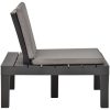 Loungefåtölj med dyna plast antracit vidaXL – miniatyr 3