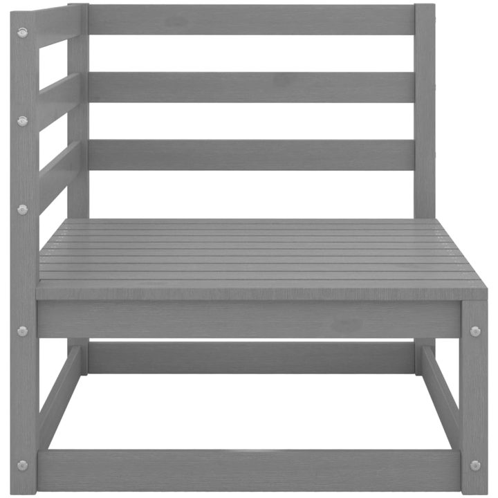 Loungegrupp 10 delar grå massiv furu vidaXL – bild 5