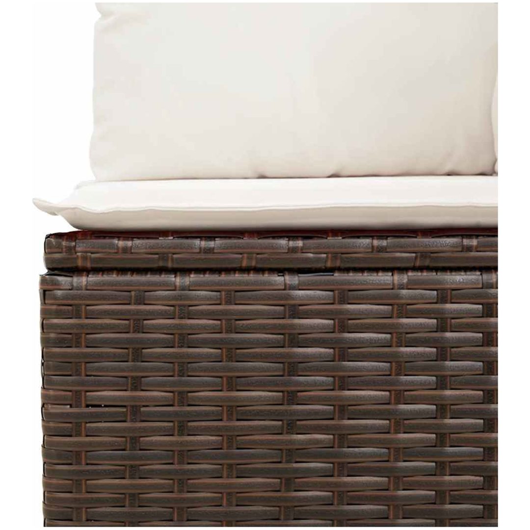 Loungegrupp 10 delar med brun dynor konstrotting vidaXL – bild 3