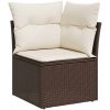 Loungegrupp 10 delar med brun dynor konstrotting vidaXL – miniatyr 5