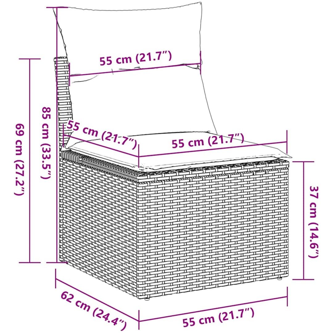 Loungegrupp 10 delar med brun dynor konstrotting vidaXL – bild 7