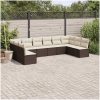 Loungegrupp 10 delar med brun dynor konstrotting vidaXL – miniatyr 1