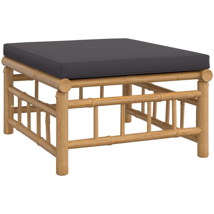 Loungegrupp 10 delar mörkgrå dynor bambu vidaXL – bild 6