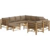 Loungegrupp 10 delar taupe dynor bambu vidaXL – miniatyr 3