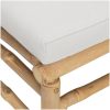 Loungegrupp 11 delar ljusgråa dynor bambu vidaXL – miniatyr 8
