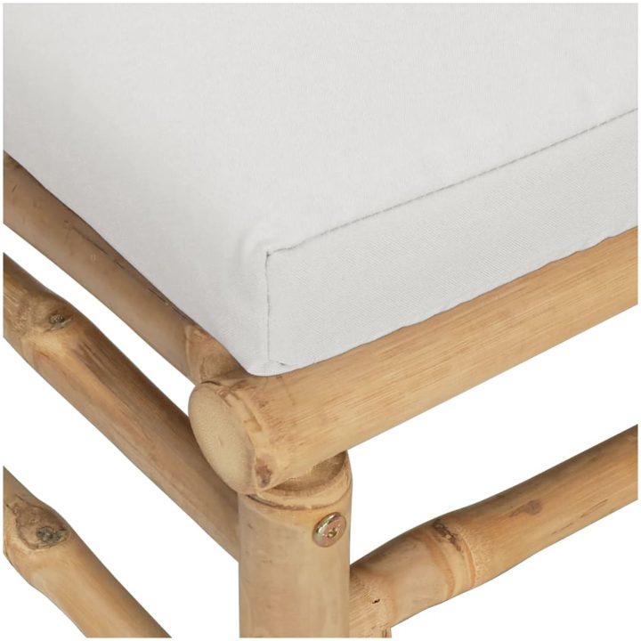 Loungegrupp 11 delar ljusgråa dynor bambu vidaXL – bild 8