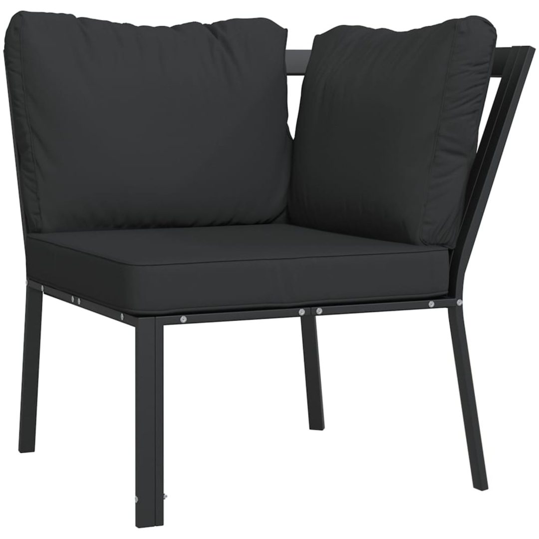 Loungegrupp 11 delar mörkgrå dynor stål vidaXL – bild 8