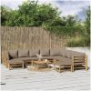 Loungegrupp 11 delar taupe dynor bambu vidaXL – miniatyr 1