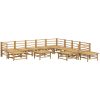 Loungegrupp 12 delar ljusgråa dynor bambu vidaXL – miniatyr 4