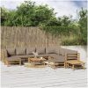 Loungegrupp 12 delar taupe dynor bambu vidaXL – miniatyr 1