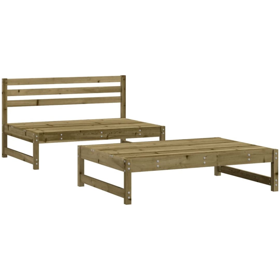 Loungegrupp 2 delar impregnerad furu vidaXL – bild 2