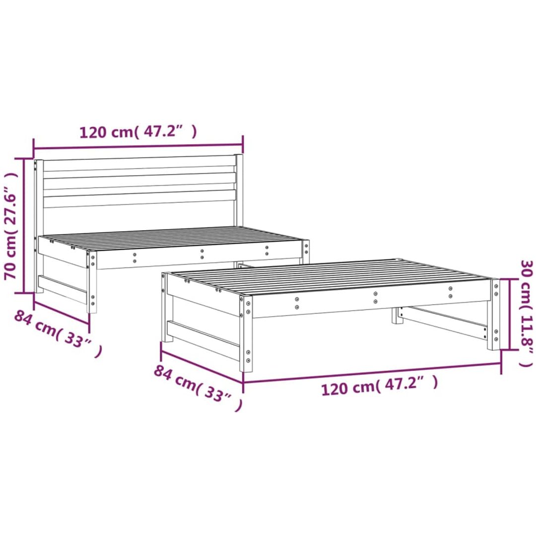 Loungegrupp 2 delar impregnerad furu vidaXL – bild 7
