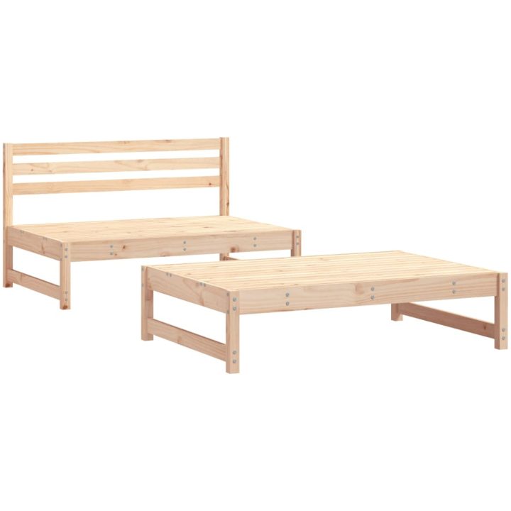 Loungegrupp 2 delar massiv furu vidaXL – bild 2