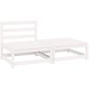 Loungegrupp 2 delar vit massiv furu vidaXL – miniatyr 2