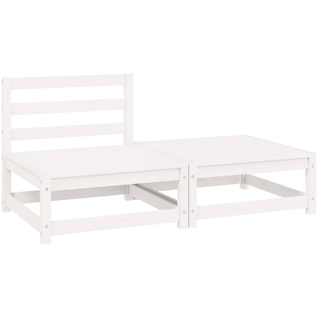 Loungegrupp 2 delar vit massiv furu vidaXL – bild 2