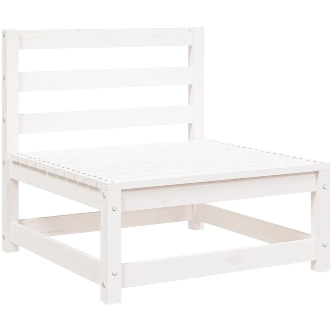 Loungegrupp 2 delar vit massiv furu vidaXL – bild 5