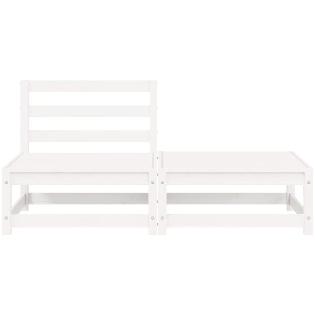 Loungegrupp 2 delar vit massiv furu vidaXL – bild 6