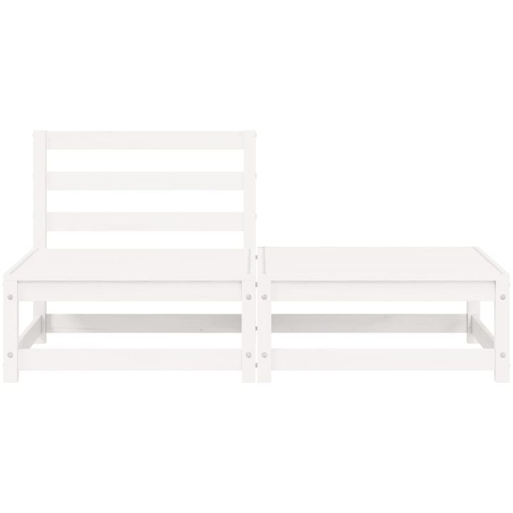 Loungegrupp 2 delar vit massiv furu vidaXL – bild 6