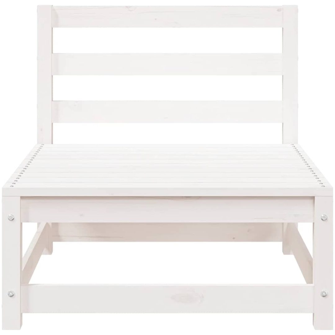 Loungegrupp 2 delar vit massiv furu vidaXL – bild 8