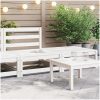 Loungegrupp 2 delar vit massiv furu vidaXL – miniatyr 1