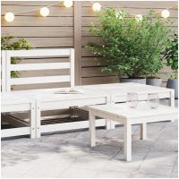 Loungegrupp 2 delar vit massiv furu vidaXL